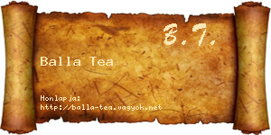 Balla Tea névjegykártya